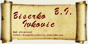Biserko Ivković vizit kartica